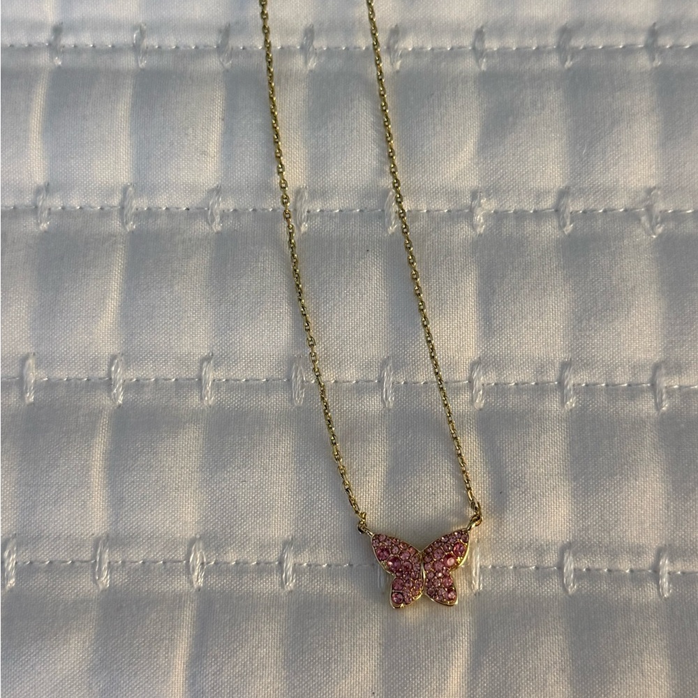 Kendra Scott Pink Butterfly Pendant Necklace